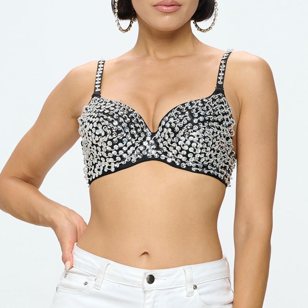 SEQUIN EMBELLISHED BRA BY OH YES